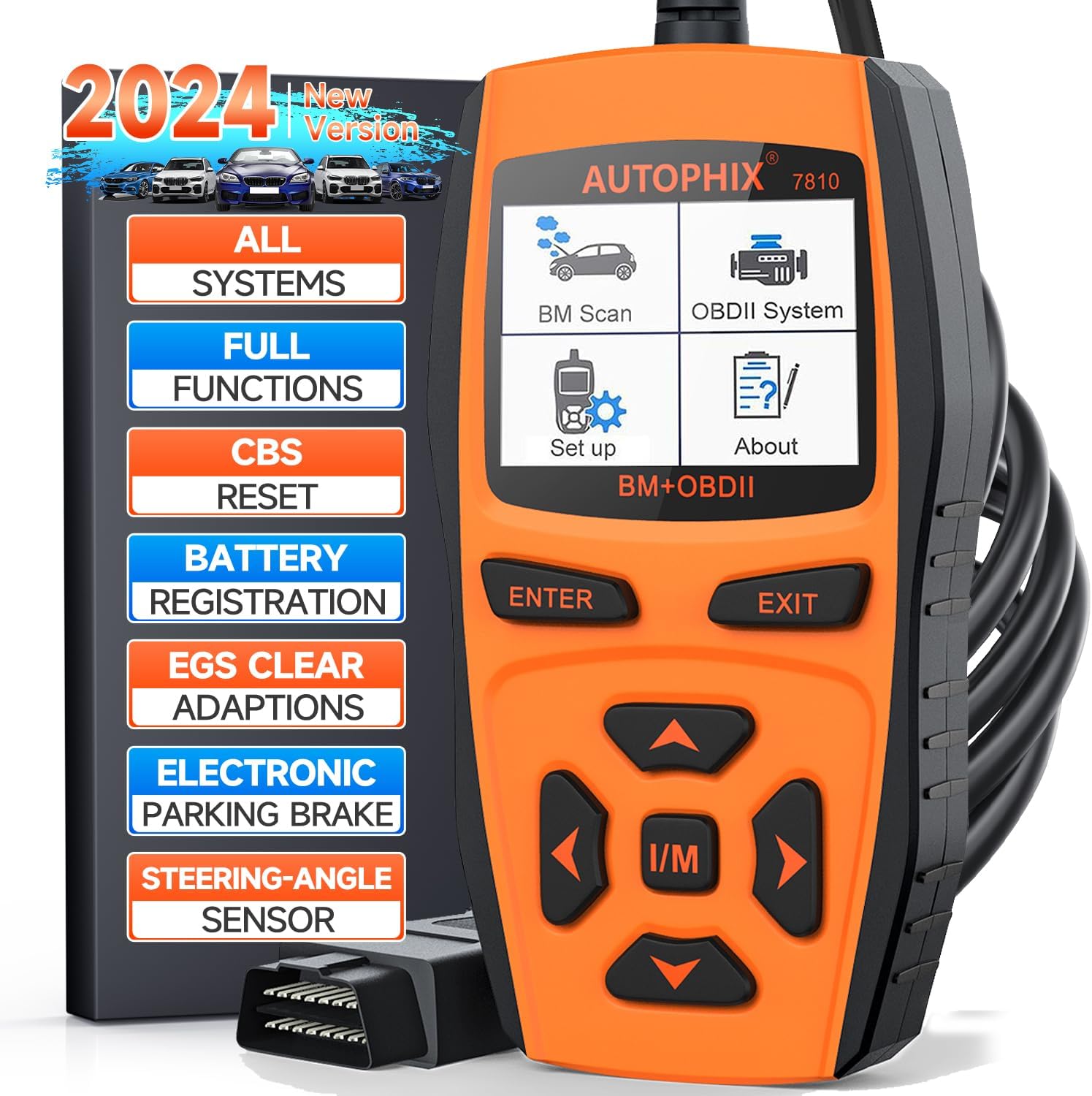 AUTOPHIX 7810 BMW Full-Systems OBD2 Scanner Code Reader Diagnostic Scan Tool with Engine/EPB/SAS/EGS/DME/DDE/CBS/ECU/F Chassis Reset BMW Battery Registration Tool (Upgrade Version)