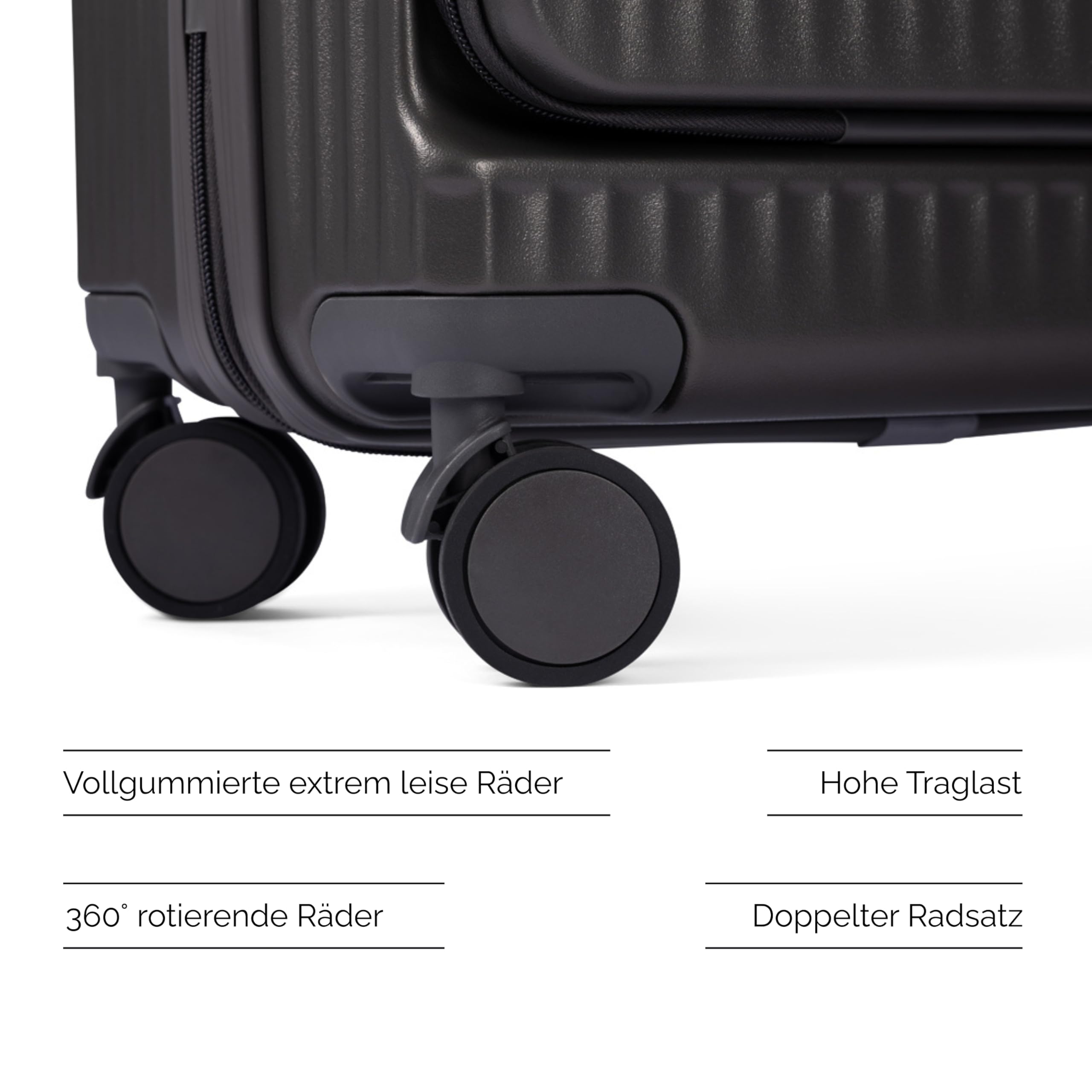 MAX & SONS Premium Business Trolley Kabinengepäck Leicht Rollen Koffer mit Laptopfach Handgepäck Reise Trolley für Geschäftsreisen