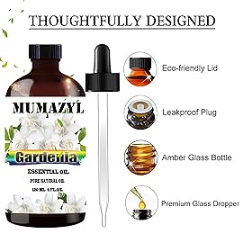 Gardenia Essential Oil, Gardenia Oil 4 Fl Oz 120ML for Diffuser Humidifier Yoga Cleaning DIY Candle Soap Making Essential Oils