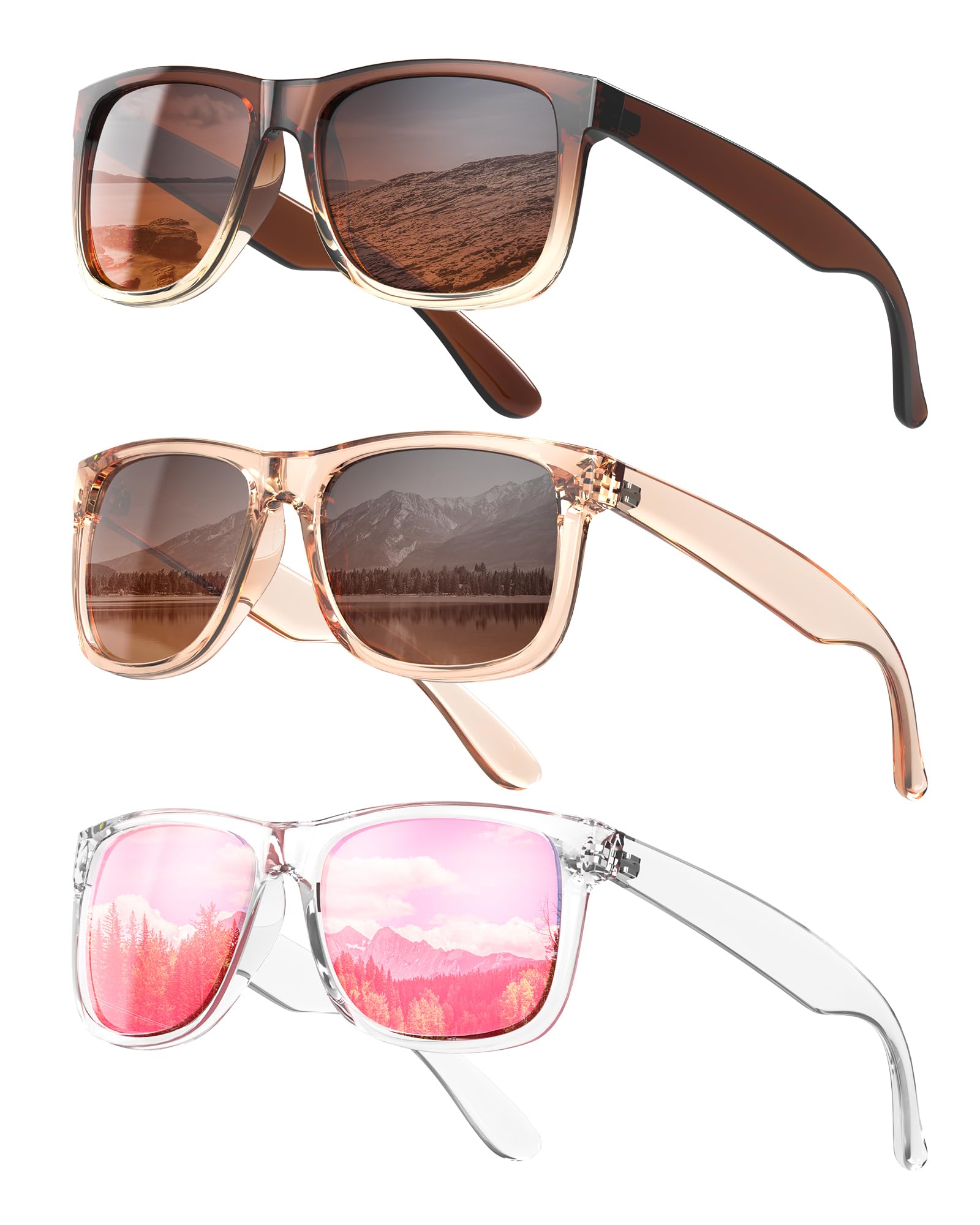 KALIYADI Womens-Sunglasses Polarized-Sunglasses for Women Retro Trendy Sun Glasses With UV400 Protection for Driving Travel