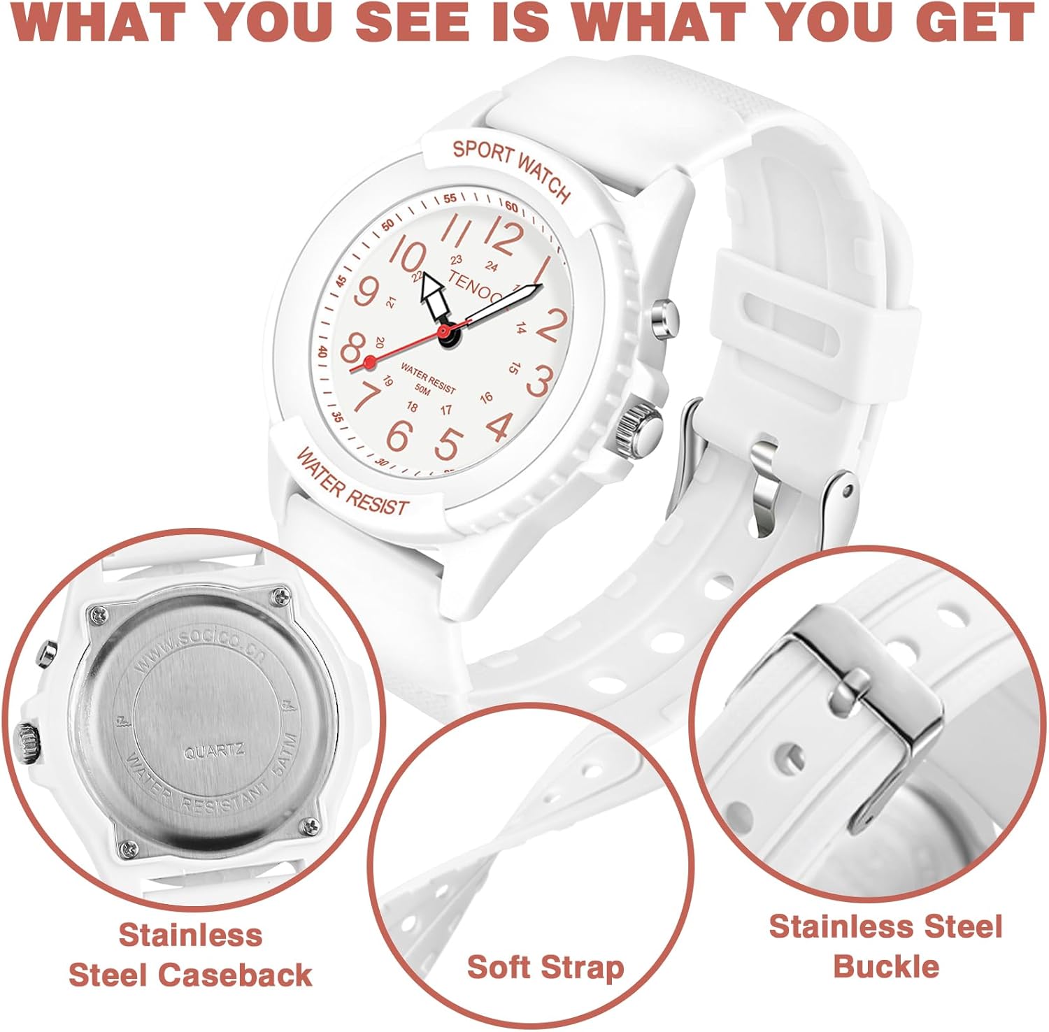 Waterproof Nurse Watch for Medical Professionals Students Women Men, Night Light, 12/24 Hour Military Time Easy to Read Dial, Second Hand Watch for Nursing Day Gifts - Image 5