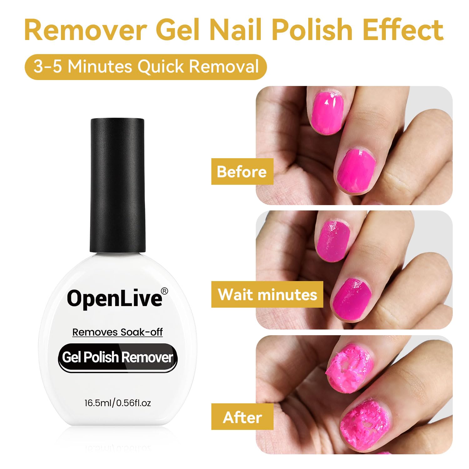Juego de 3 unidades de 0.6 fl oz, base y capa superior de secado rápido, esmalte de uñas y removedor de gel, capa base y capa superior, sin secado con lámpara UV, removedor de esmalte de gel 7
