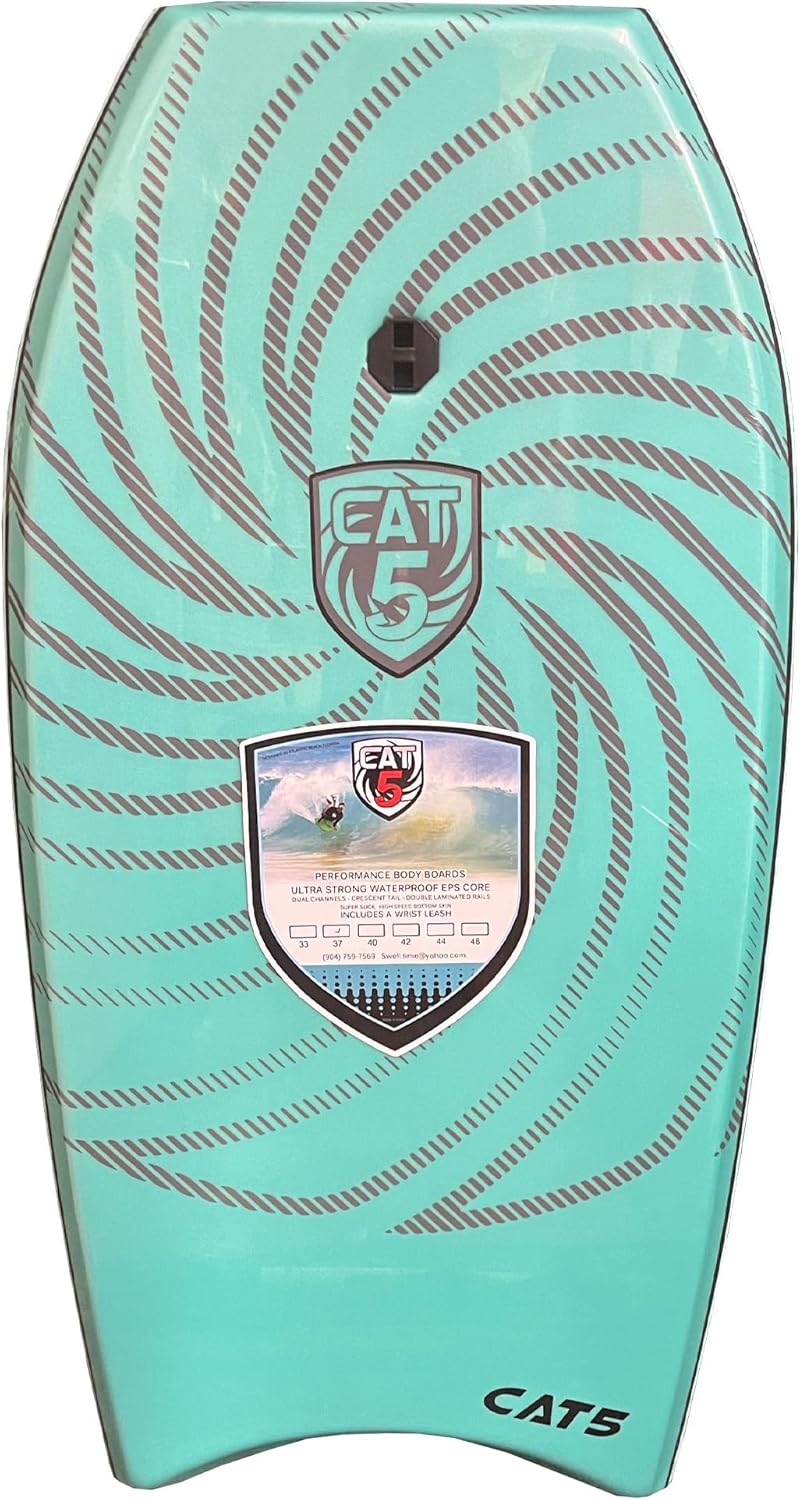Cat 5 Original 37" Bodyboard w/ Leash - Teal
