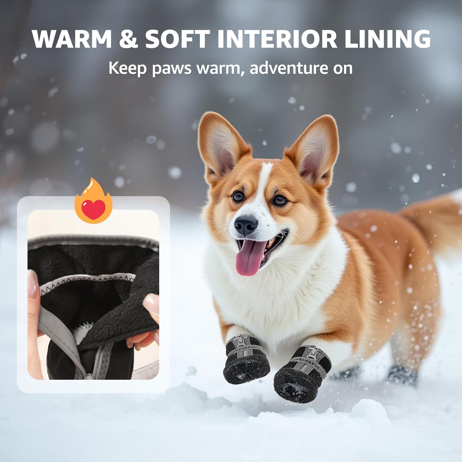 Dog Shoes Small Size Dogs - Dog Boots & Paw Protectors for Hot Pavement Winter Rain Snow, Waterproof Dog Booties with Reflective Strap for Outdoor Hiking Walking Running Training Size 5