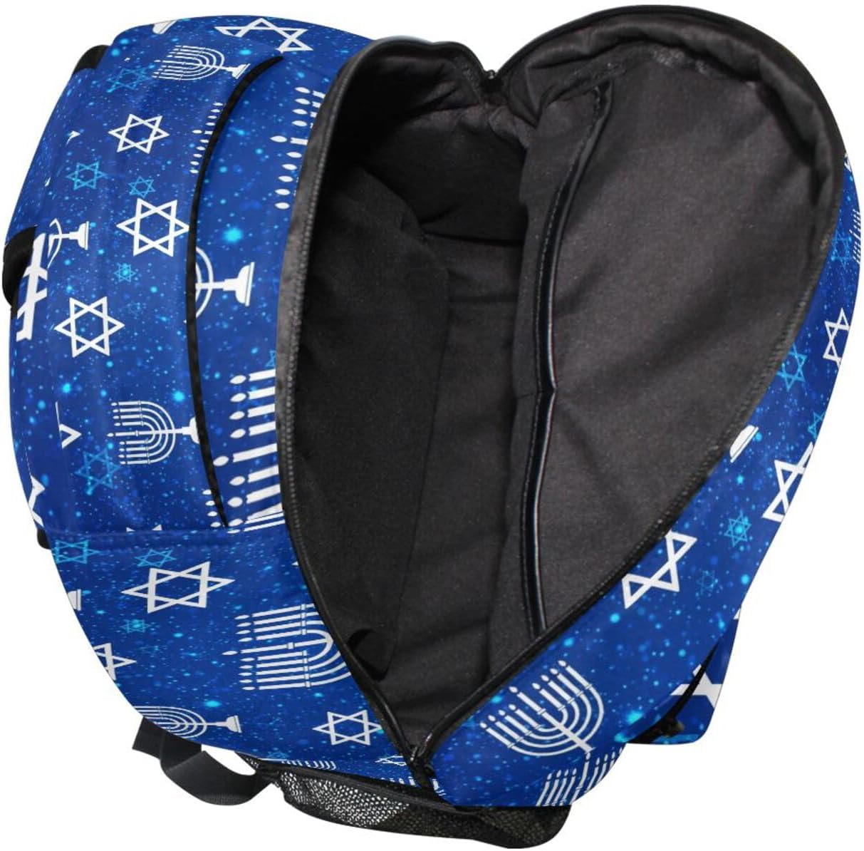 QUGRL Hanukkah Symbols Blue School Backpack for Girls Boys Large Bookbag Laptop Computer Bag Casual Hiking Travel Daypack Backpack Schoolbag for Teens College 16 Inch