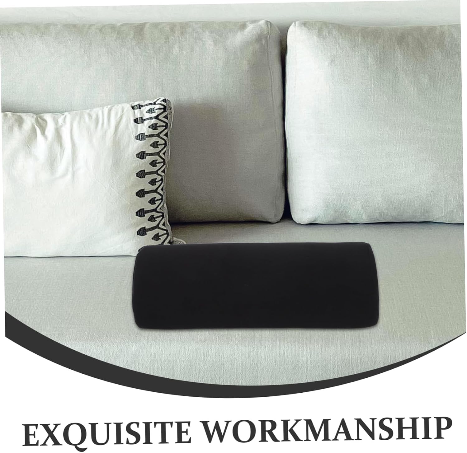 Yardwe Recliner Foot Rest Leg Elevation Pillow for Chair and Sofa, Half-Round Soft Fleece Cushion with Polyurethane Filling, Easy to Clean Support Pillow for Offices and Family Rooms