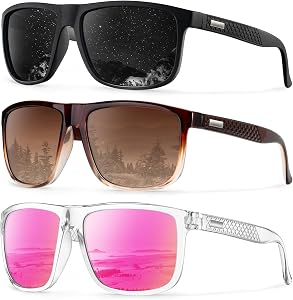 Lunettes de soleil KALIYADI pour hommes, lunettes polarisées classiques avec protection UV pour la conduite et les activités en plein air