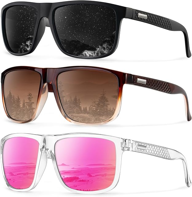 KALIYADI Mens Sunglasses Polarized Sunglasses-for-Men: Classic Sun Glasses with UV Protection for Driving Outdoors