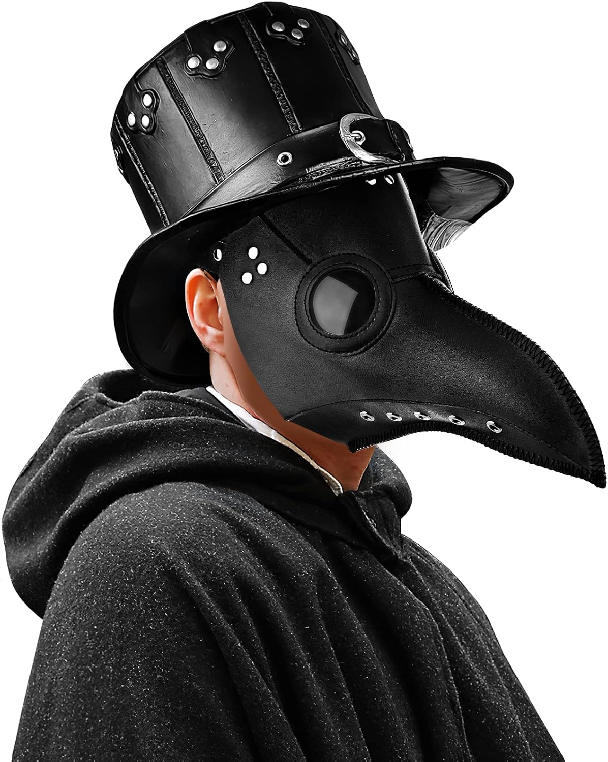 Coikes Peste Doctor Máscara Cuero De Pu Pájaros Plague Doctor Diseño Gótico Steampunk Retro Máscara De Rock Halloween Cosplay Accesorios De Fiesta Disfraz