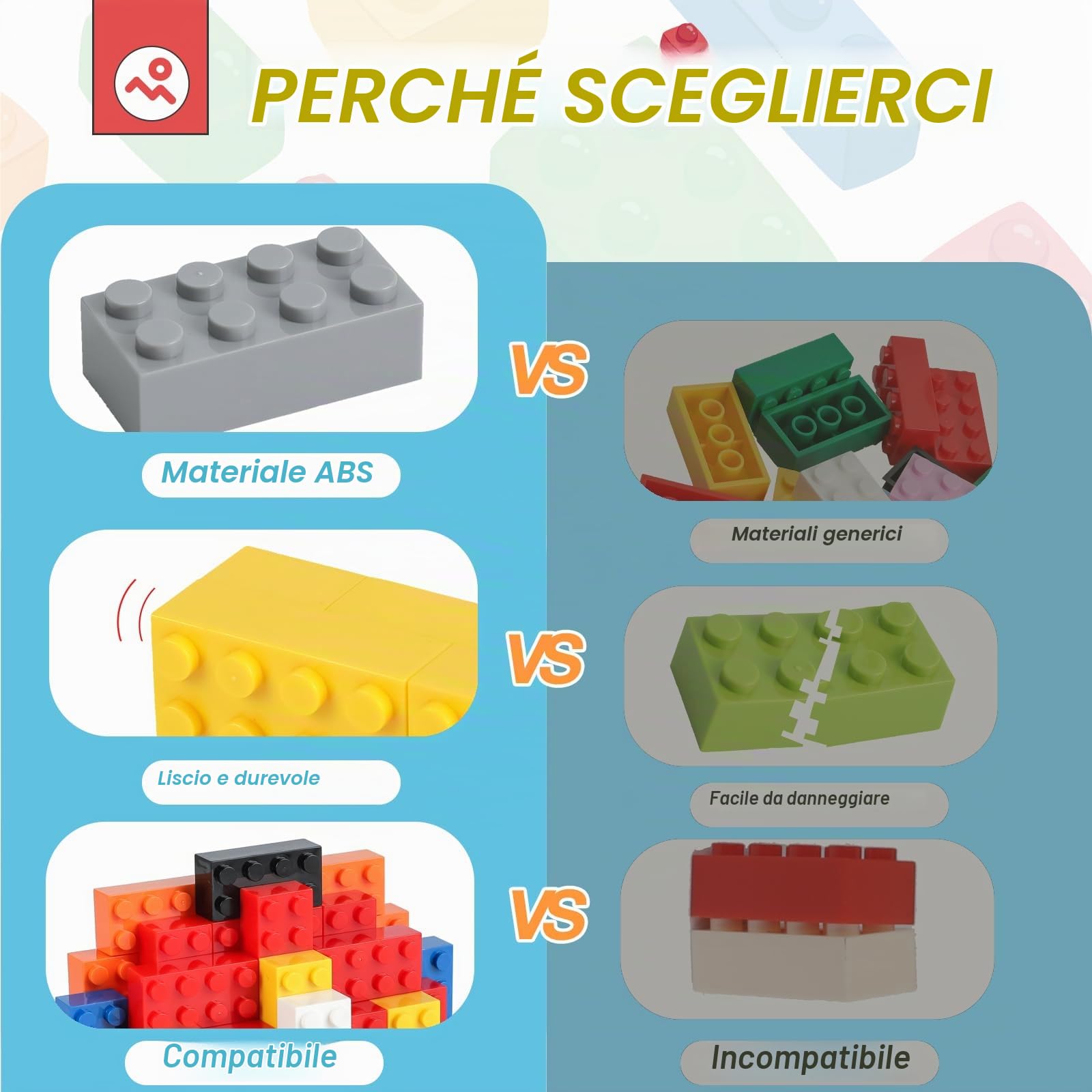 HUIZDQ Set di 1000 blocchi di costruzione classici, adatto per bambini e bambine a partire da 6 anni, compatibile con tutte le principali marche.