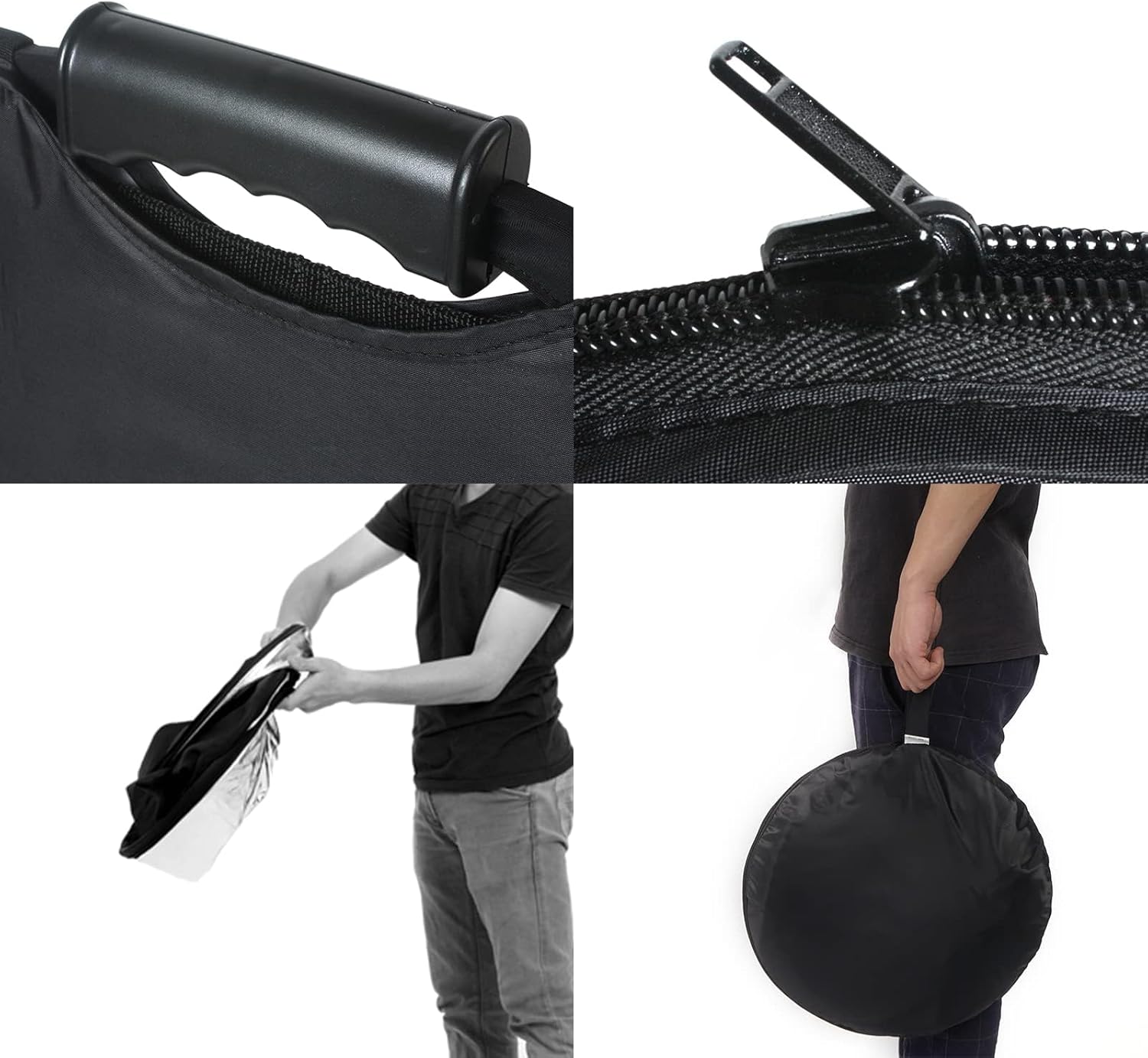 Portable 5-in-1 Oval 60”X80”/150X200cm Reflector Translucent Professional Collapsible Multi-Disc Light Reflector with Handles Silver, Black, Gold, White Surface for Photography Photo Studio