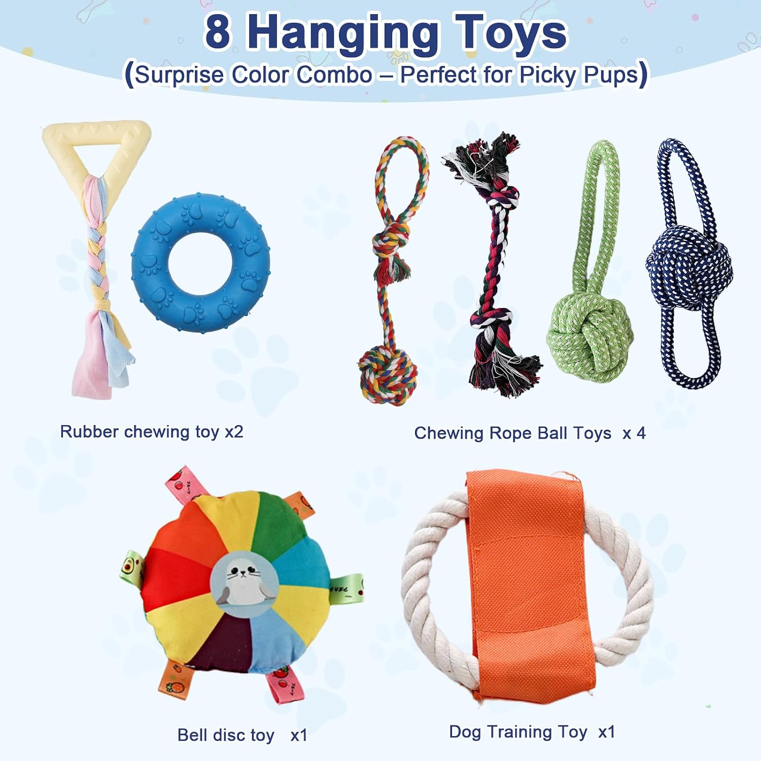 Puppy Play Gym for Small Dogs, Indoor Teething Station with 8 Toys image 4
