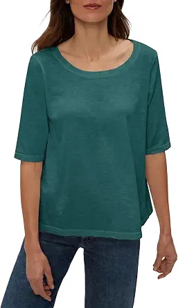 Michael Stars Women's Supima Cotton Slub Elbow Sleeve Swing Tee