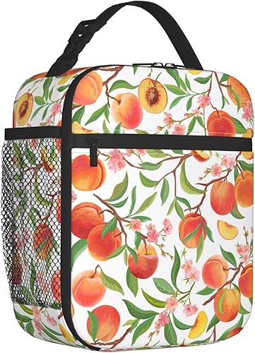 Miniatura 2 de Lonchera de durazno para adultos, niños, mujeres, hombres, bolsa de almuerzo de frutas, bolsa enfriadora, reutilizable, aislada, bolsa de almuerzo,