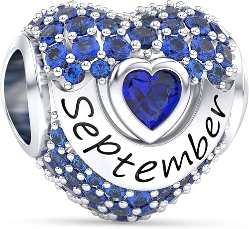 Dijes de piedra natal de amor con corazón calado para mujer, pulseras y collares de plata de ley 925 con circonita cúbica 5A, regalos de joyería