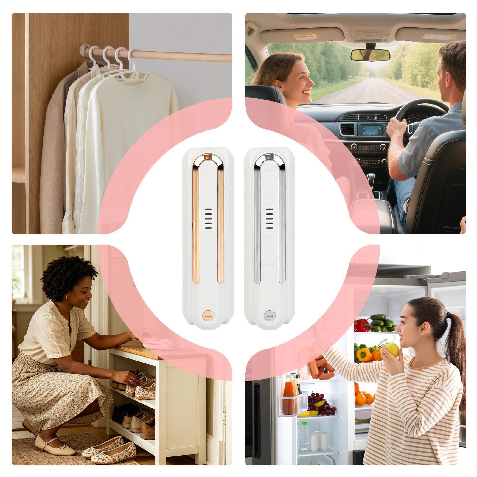 2 Pezzi Deodorante Per Frigorifero, Purificatore D'aria Pers Frigorifero Ricaricabile, Generatore Di Ozono 2 Modalità, Elimina Odori, Per Frigo, Auto, Scarpiera, Guardaroba