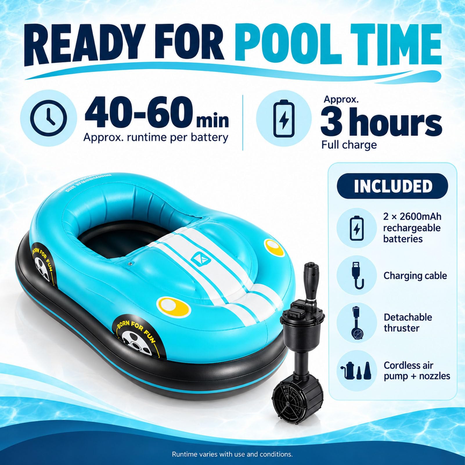 Tumbona motorizada para Piscina para Adultos, Flotador Hinchable eléctrico Tipo Coche de Choque, Velocidad de 2 a 4 km/h, para Fiestas de Verano y reuniones Familiares. Red