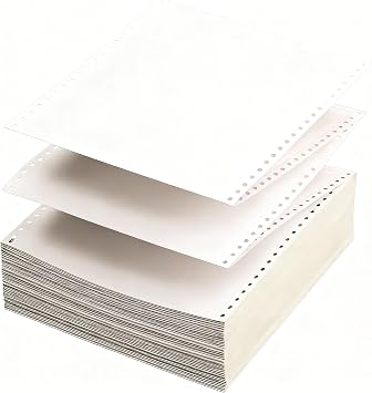 KDM 884800 Carbonless Dot Matrix Paper 9.5 x 11 Continuous 4 Part White Canary Pink Gold, 800 Sheets, Printer Paper Bulk for Invoices Forms Receipts, Computer Paper