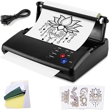 Tattoo Stencil Machine Thermal Copier Tattoo Stencil Printer with 20pcs Transfer Paper for tattooing Artists Tattoo Printer for Tattoo Artists & Beginners