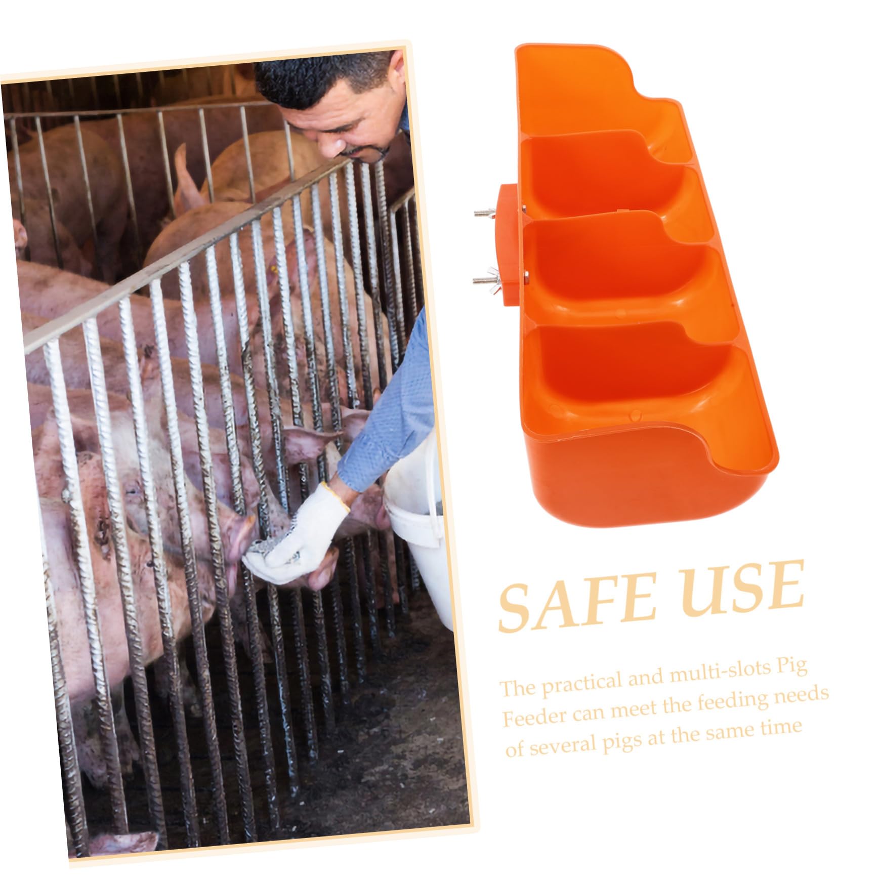 VICASKY Mangeoire à Cochons Robuste en Pp Plusieurs Compartiments Anti-déversement et Résistante à L'usure pour Alimentation sur Ferme D'élevage Porcin