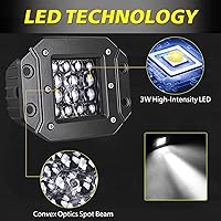 Vista 3 de Flush Mount LED Pods, 2pcs 84W Flush Mount LED Bumper Fog Lights Spot Beam Backup Reverse Lights Off Road Driving Light for Trucks Pickup UTV ATV