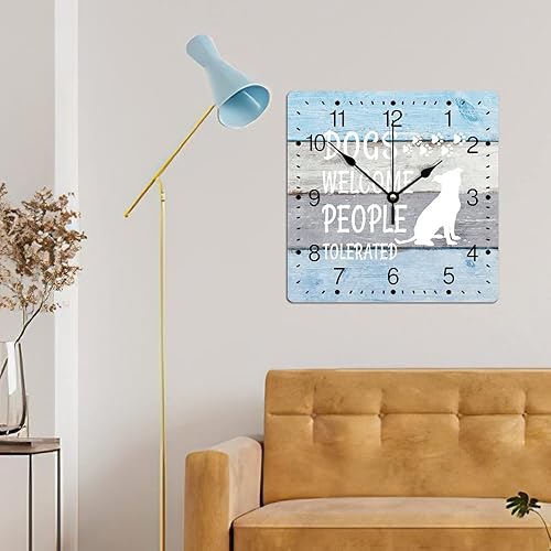 Miniatura 5 de Reloj de PVC tolerado para perros, perro de pastor alemán, cuadrado, reloj colgante para perros, cachorros, 12 pulgadas, silencioso, sin tictac,