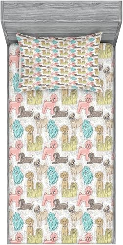 Miniatura 89 de Ambesonne Juego de sábanas bajeras y fundas de almohada, deliciosos tacos con verduras, cocina folclórica, ingredientes de recetas de comida Beige