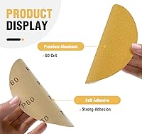 Vista 3 de 100 unidades de discos de lija PSA de 6 pulgadas de 60 granos, rollo de papel de lija adhesivo con respaldo pegajoso para lijadora DA, papel de lija