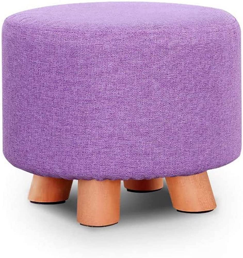 Repose-pieds bureau pour soulager les jambes avec pouf rond en bois massif