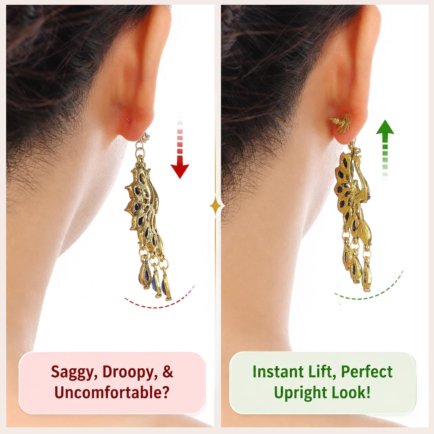 6PCS Earring Backs for Droopy Ears Flower Lobe Lifters for Earrings