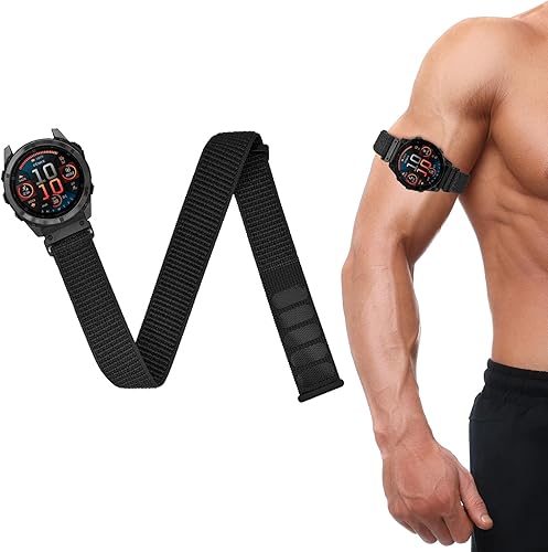 QuickFit - Correa deportiva para tobillobrazo de 0.866 in compatible con Garmin Fenix 6 Pro677 Pro55 Plus, correa de bíceps de nailon suave para