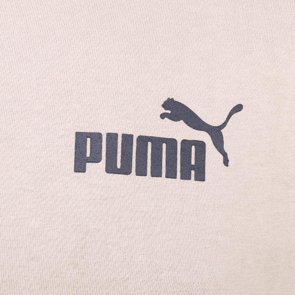 PUMA Mens Essentials No. 1 Logo Crew Neck Short Sleeve Casual Tops Casual - Beige