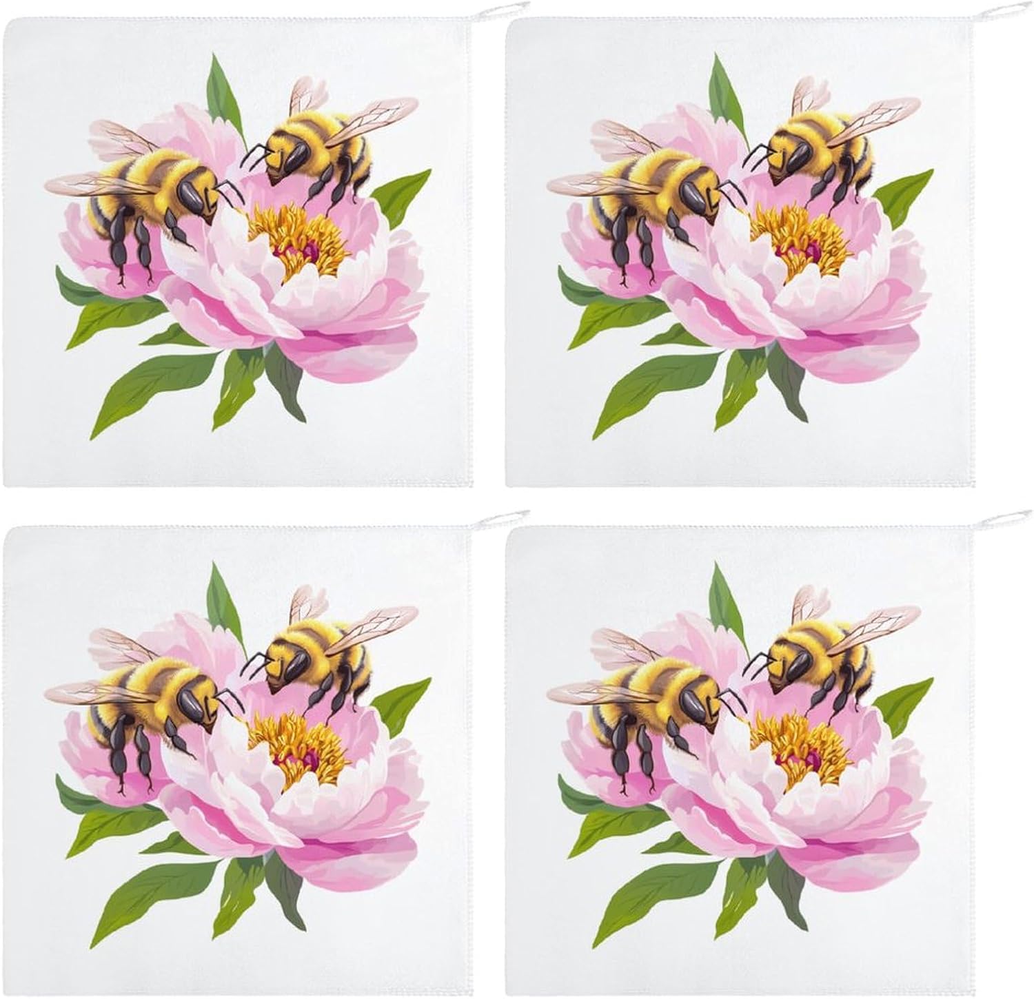 Bee Towel Hand Towels Decorative Towel for Bathroom Kitchen Shower Gym 4PCS