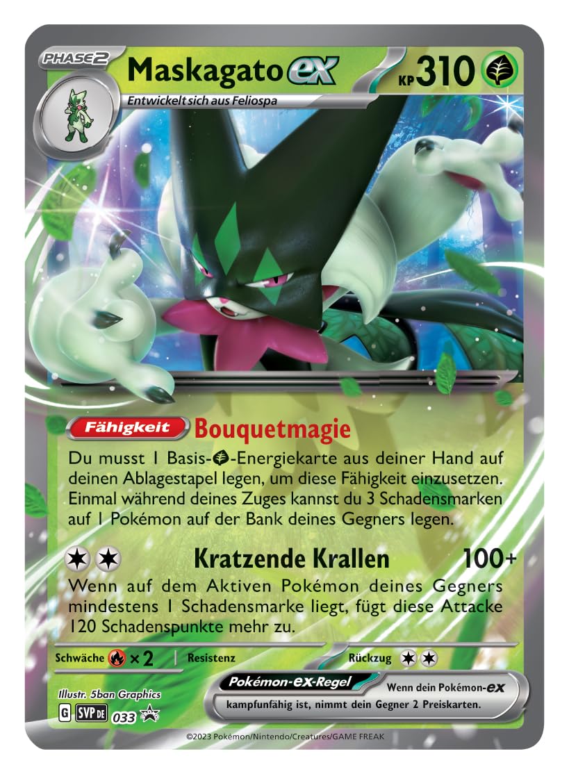 Pokémon-Sammelkartenspiel: Tin-Box Paldea-Partner: Maskagato-ex (1 holografische Promokarte & 4 Boosterpacks)