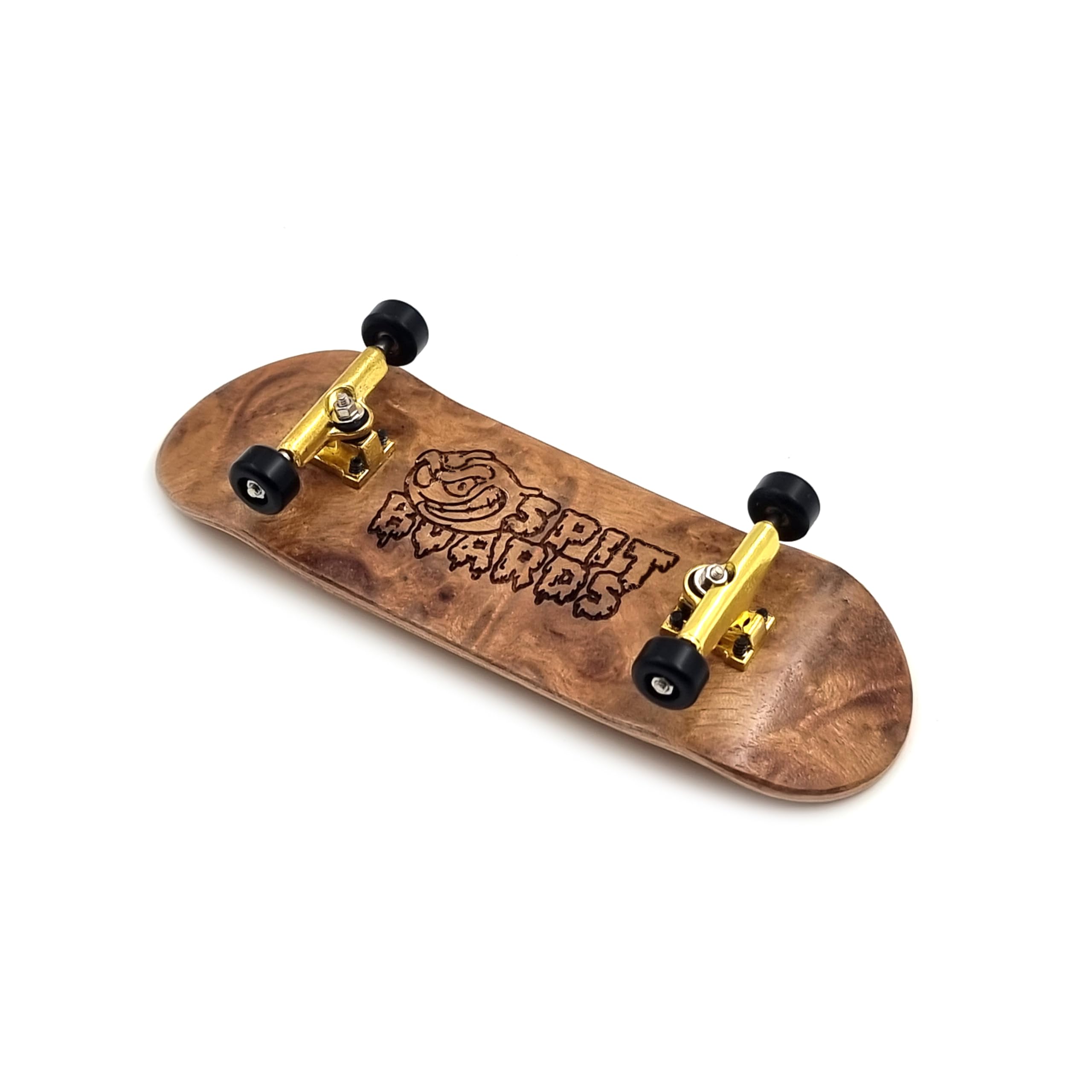 SPITBOARDS 32 mm Fingerboard Complete Real Wood Set-Up (pre-ensamblado, 5 capas), camiones con tuercas de bloqueo, ruedas de rodamiento, cinta de agarre de espuma,