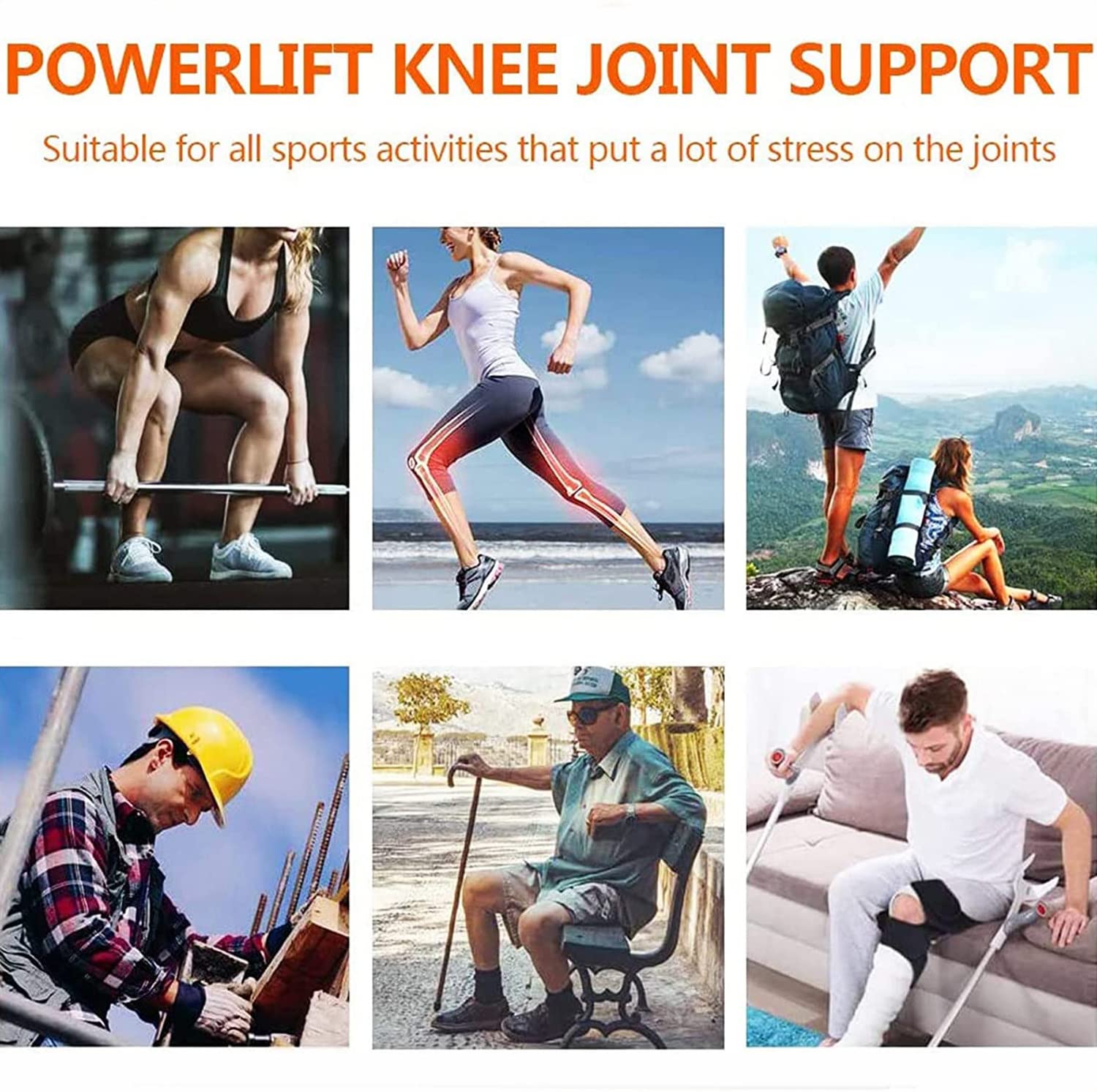Refuerzo Protección Rodillas, Almohadillas Apoyo Articulaciones Power Lifts con Potentes Rebotes Spring Force Old Cold Knee Band, para Deportes Senderismo Escalada Entren,4Spring