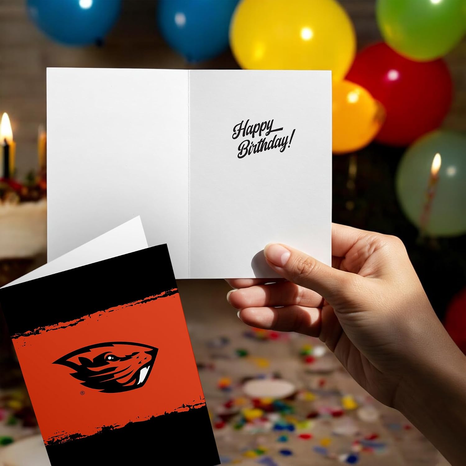 Desert Cactus Oregon State University 5x7 Inch Greeting Card OSU Beavers Single Folded Cardstock with Envelope Party Celebration Officially Licensed (5x7 Card B - Birthday)