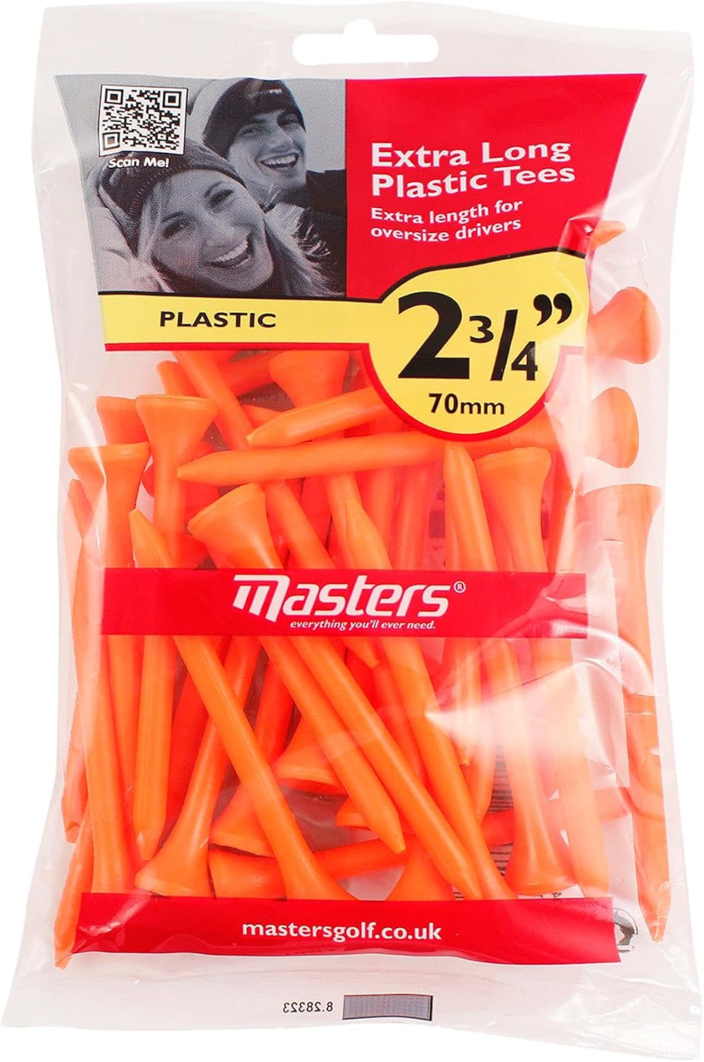 Masters Golf Plastic Tees 2 1/8" Mixed Colours 40 Pack