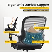 Vista 4 de Sweetcrispy Silla Alta de Escritorio de Dibujo - Taburete Alto Ergonómico para Computadora con Altura Ajustable y Cómodo Soporte Lumbar, Mostrador
