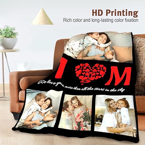 Miniatura 2 de Manta personalizada con texto fotográfico, manta personalizada con imágenes para adultos, manta personalizada con mis propias fotos, regalos