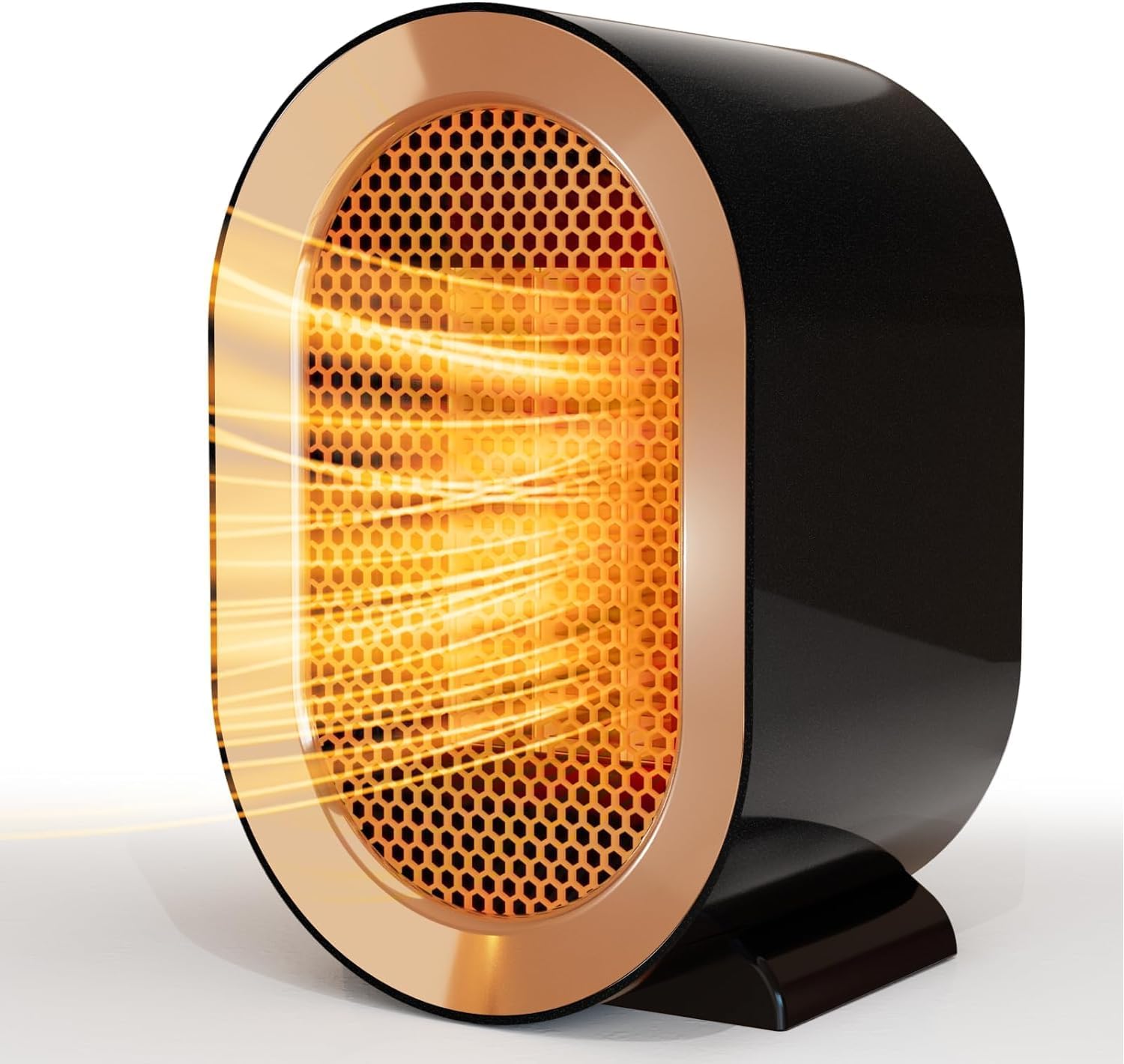 1200W Ceramic Plug in Fan Heater, Portable Electric Heaters with 2 Heat Modes, Anti-Dumping, Anti-Overheating, Double Protection, Safe and Environmentally Friendly,for Bedroom,Living Room (Black)