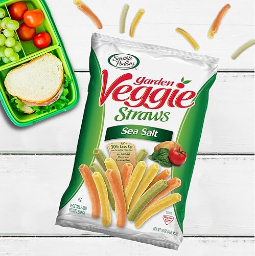 Vista 7 de Sensible Portions Garden Veggie Pajitas, sal marina, 16 onzas (paquete de 6)
