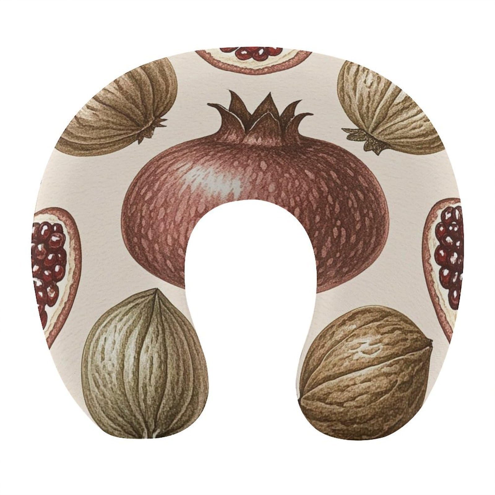 LZQPOEAS Red Fruit Neck Pillow U Shaped Travel Pillow Comfortable Memory Foam Pillow Portable Neck Support Lightweight Headrest for Airplane Car Home Office Sleeping Traveling