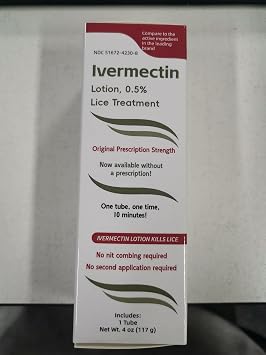 Ivermectin Lotion 0.5% Lice Treatment 4 Fl Oz Fast-Acting 10-Minute, Prescription Strength Solution for Head Lice and Eggs, No Nit Combing Required, NDC 51672-4230-8, ANDA210720