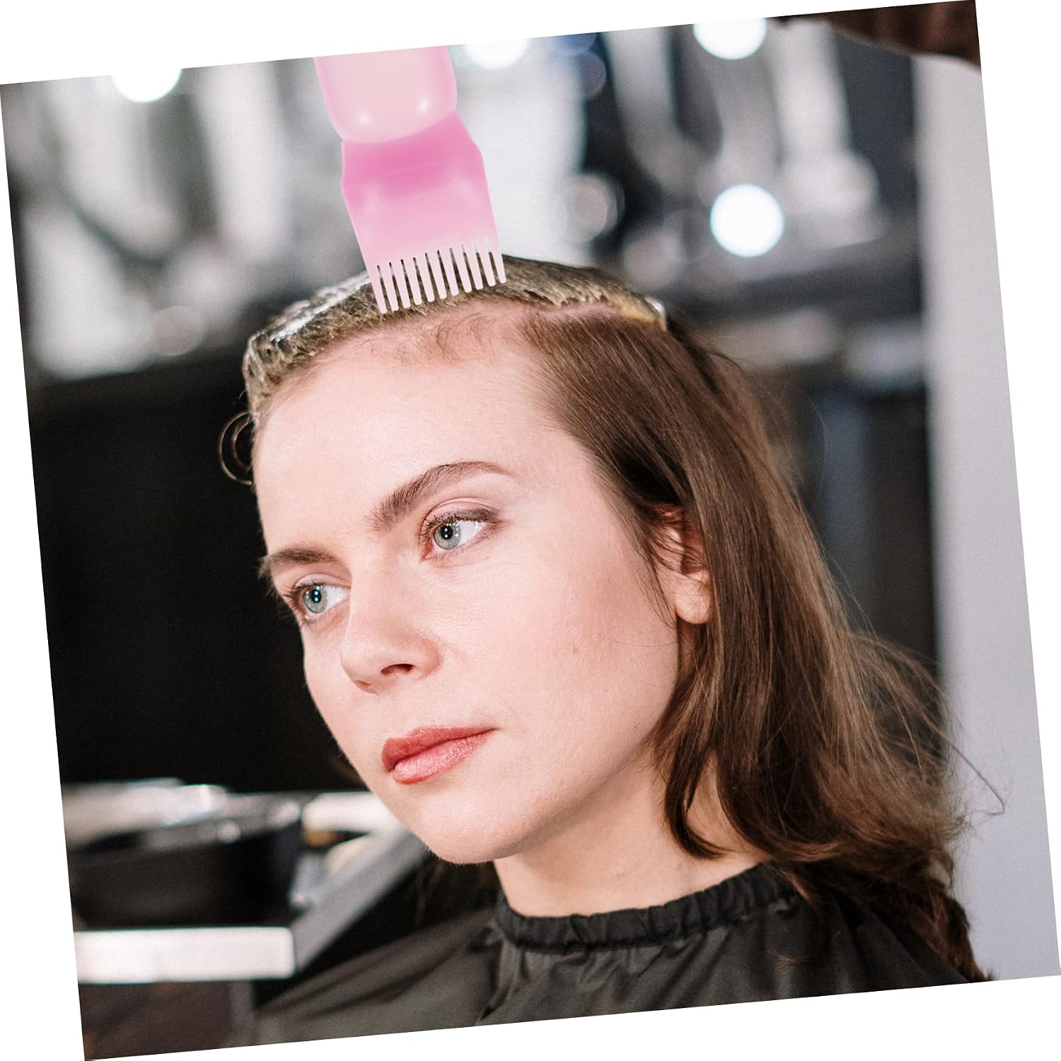 3pcs Root Comb Applicator Bottle for Hair Dye and Oil Pack with Graduated Scale for Even Color Distribution Easy One-handed Use for Home and Salon