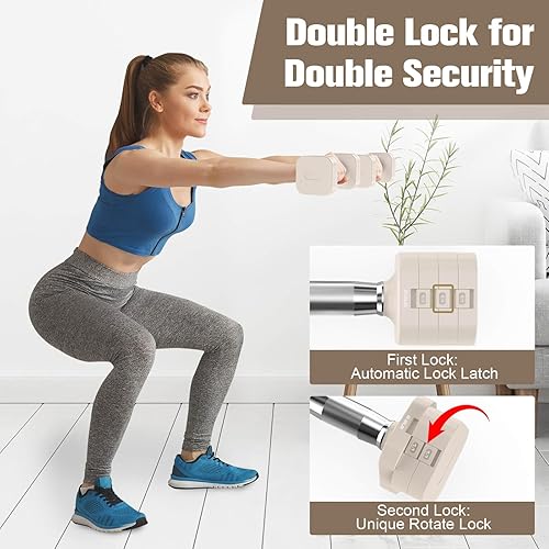Miniatura 3 de Juego de mancuernas ajustables de 22 libras, mancuernas de peso ajustable con 4 niveles de 4.4 libras, 6.6 libras, 8.8 libras, 11 libras, juegos de