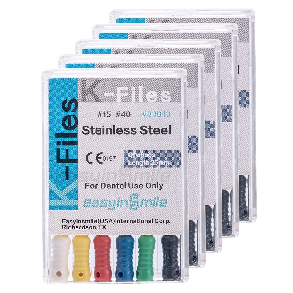 Dental 5 Boxes Endodontic Root Canal Hand K Files Stainless Steel Endo Root Canal Files (10#)