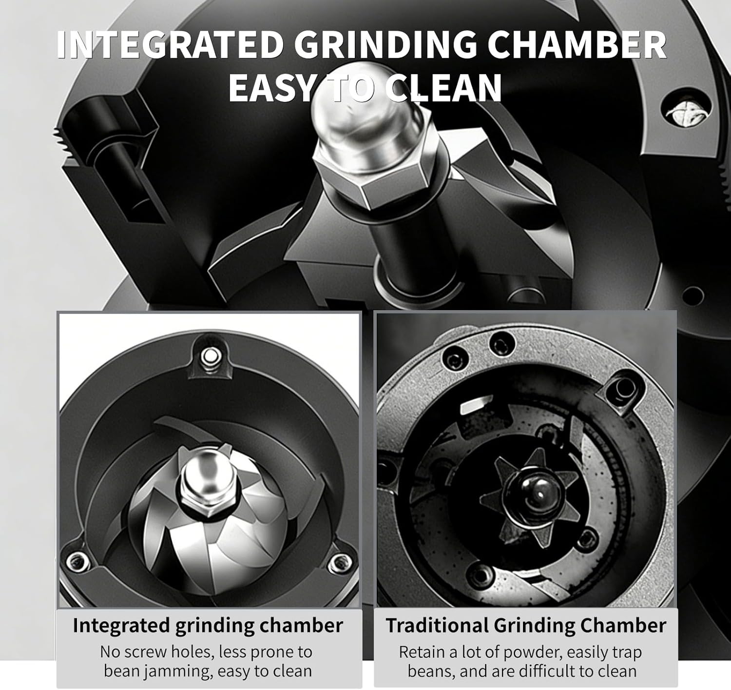 Electric Burr Coffee Grinder with 18g Dosing Cup, Single Dose Coffee Grinder, 48mm Conical Burrs, 60-Step Settings, for Espresso, Drip, French Press