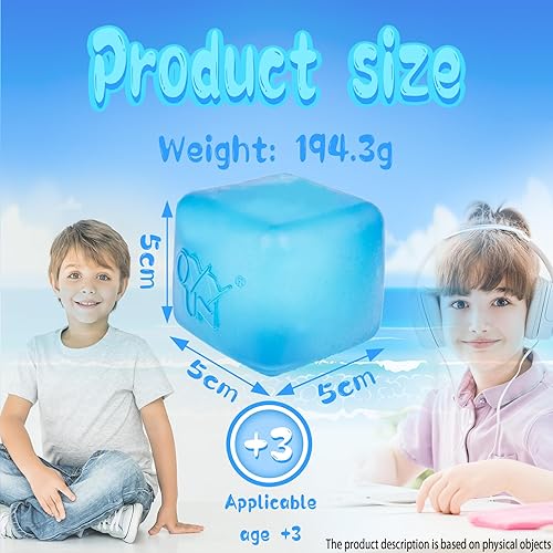 Miniatura 3 de Cubo de estrés Squishy Bolas de estrés para adultos y niños, juguete sensorial para tu mejor suavidad y relajación, cubos de hielo, forma cuadrada
