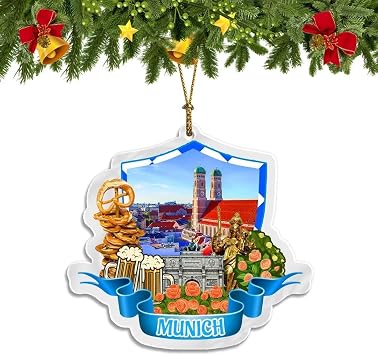 Munich Germany Christmas Ornaments Transparent Acrylic Hanging Christmas Tree Pendant Home Decorators Travel Souvenirs